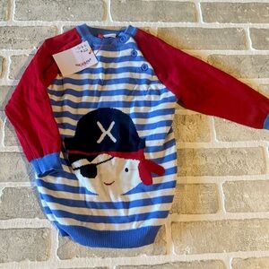Striped Pirate Sweater with Red Sleeves